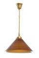 Pendellampe PT 620 Berliner Messing / Glasschirm 3882 cognac dunkel  Ø 35 cm