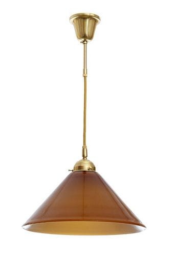 Pendellampe PT 620 Berliner Messing / Glasschirm 3882 cognac dunkel  Ø 35 cm