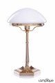 Pilz-Tischleuchte mit Messingfuß und Opalglasschirm im Art-déco-Stil