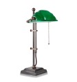 Art déco Bankerlampe, das Modell T81S LX Ausführung "Antik" mit smaragdgrünen Lampenschirm