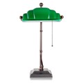 Art déco Bankerlampe, das Modell T81S LX Ausführung "Antik" mit smaragdgrünen Lampenschirm