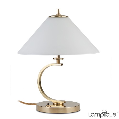 Tischleuchte Art Déco — ein Bogen, ein Kegel, reines Licht