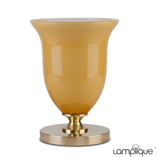 Kelchförmige Opalglas-Tischleuchte im Stil der 1920er