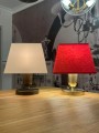 Art-Déco-Leuchten für den Tisch: Messing, Stoffschirm, zeitlos