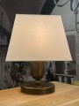 Messing-Tischlampe im Art-Déco-Stil mit Stoffschirm