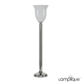 Stehleuchte aus Messing mit Mazda Leuchte T1210 Chrom  mit Glas 2003 opal
