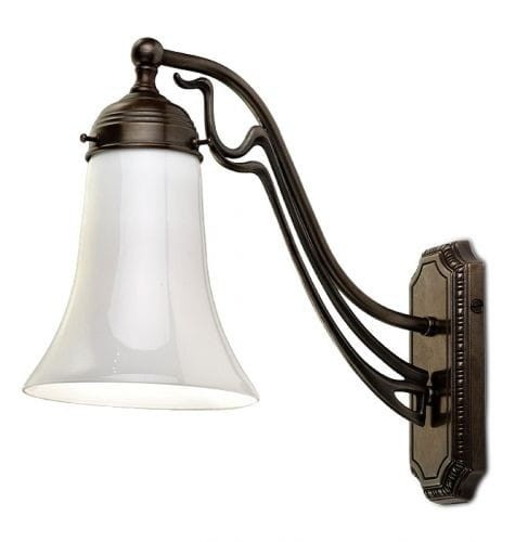 Wandlampe im Jugendstil  W 705 Antik / Glasschirm 93 Opal