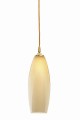 Messing-Pendelleuchte im Design der 1960er mit cremefarbenem Opalglaszylinder am Textilkabel