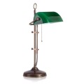 Klassische Bankerlampe, das Modell T20S LX Rustik mit smaragdgrünen Glas
