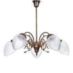 Edle Jugendstil-Deckenleuchte: Ausgewogenes Design, funkelnde Kristallgläser