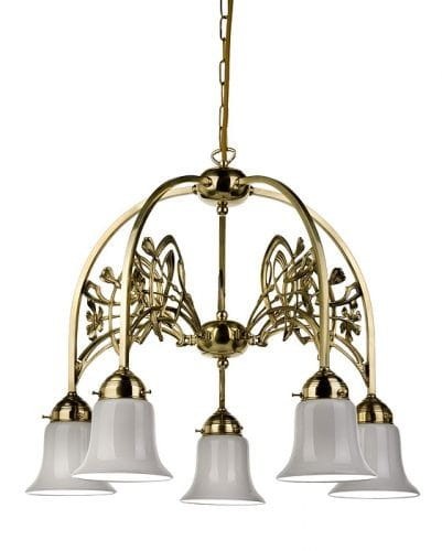 Anmut der Natur: Zart ornamentierte Deckenleuchte im Jugendstil