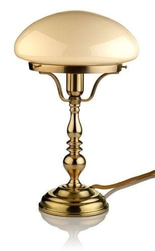 Pilz-Tischleuchte · Massives Messing, Opalglas Crème