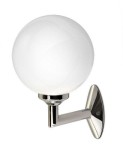 [W2675] Art déco Wandlampe aus Messingguß mit Kugelglas