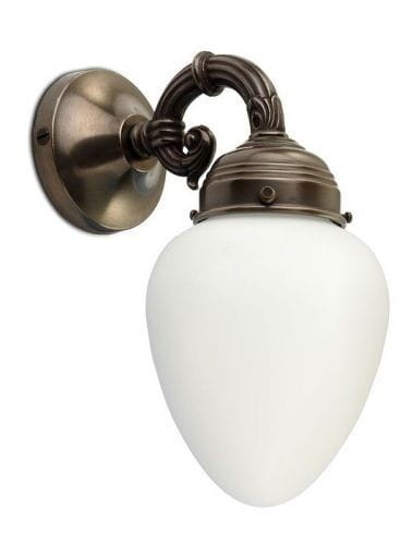 Die klassiche Wandlampe W 1250 Antik / Glasschirm 4311 Opal matt
