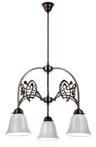Jugendstil-Deckenleuchte mit zarten Blütenornamenten